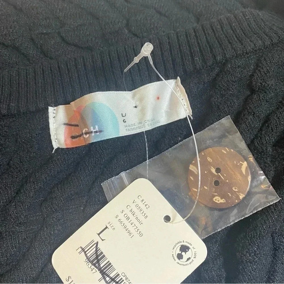 NWT Free People Ziggy Wide Leg Pants Sweater Set Crop Top Cardi Large Black - Picture 8 of 12